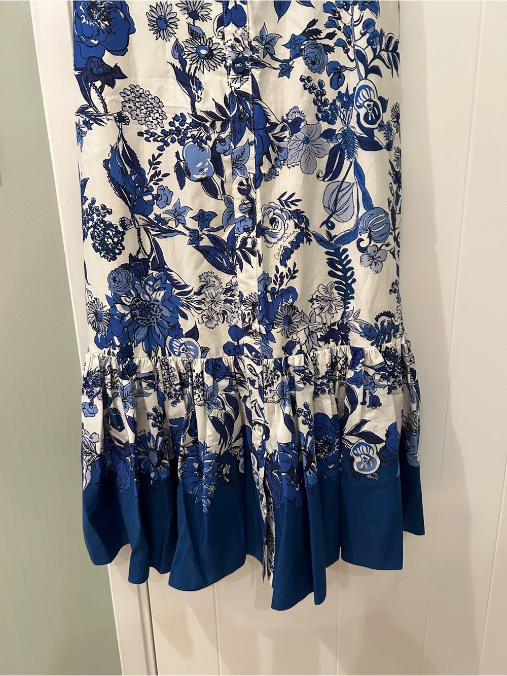 Cara Cara Flower Grid Blue Belvedere Dress - Picture 11 of 16